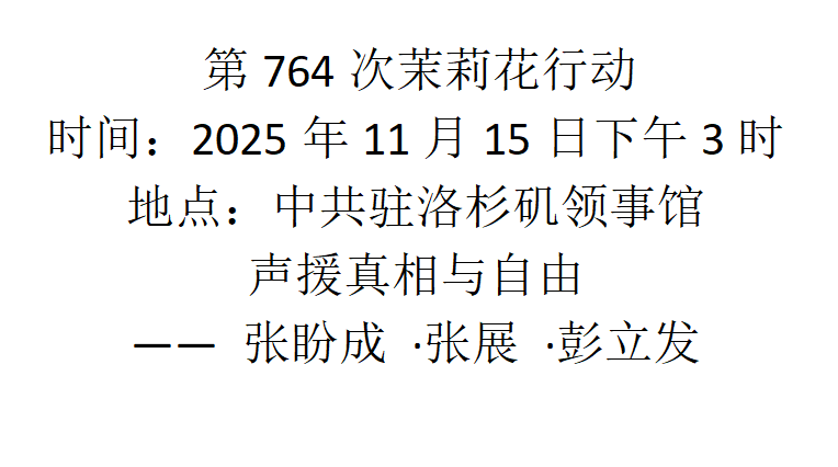 洛杉矶 11月15日 第764次茉莉花行动